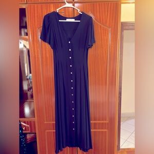 Sitting Pretty Tea Length Navy Blue Dress Size 32 (S/M)